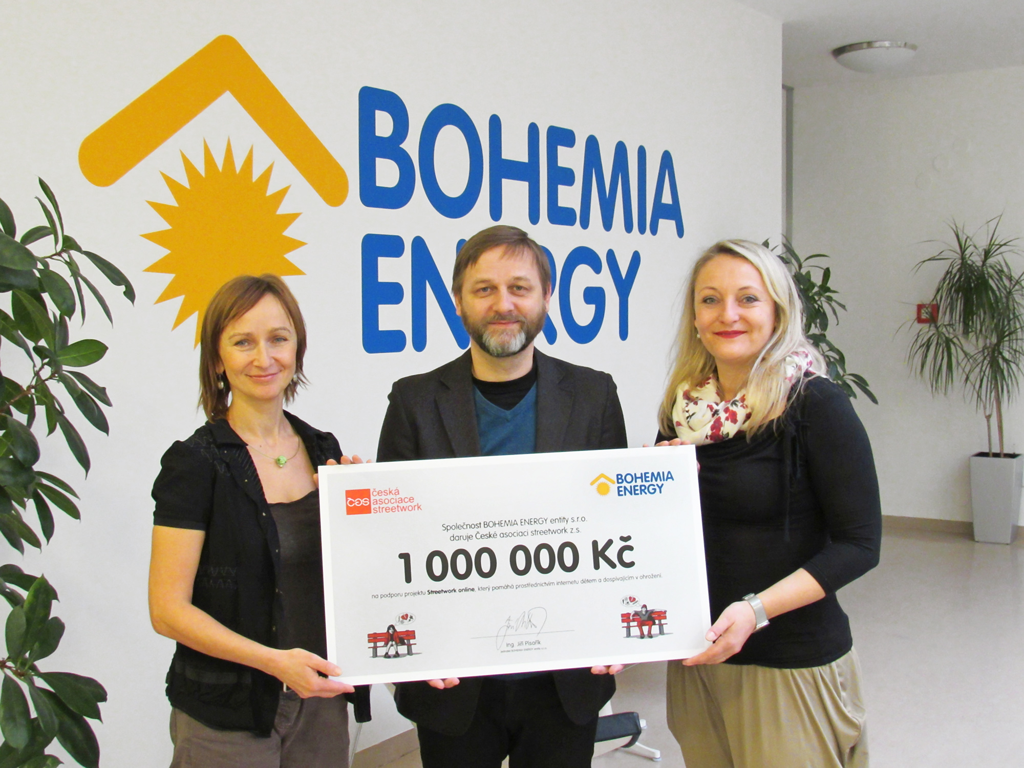 Bohemia Energy podpořila projekt Jdidoklubu.cz částkou 1 000 000 Kč
